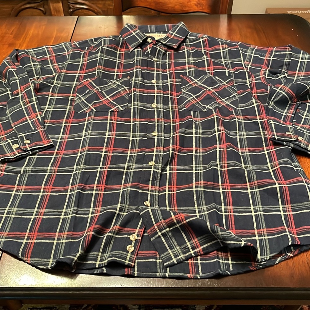 Men's Big Mac Blue and Red Plaid Shirt Large - Picture 7 of 7